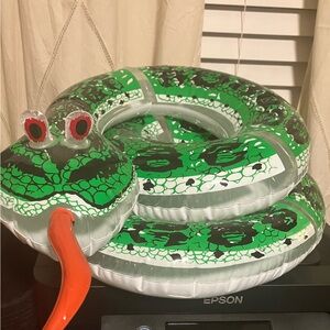 Green inflatable snake